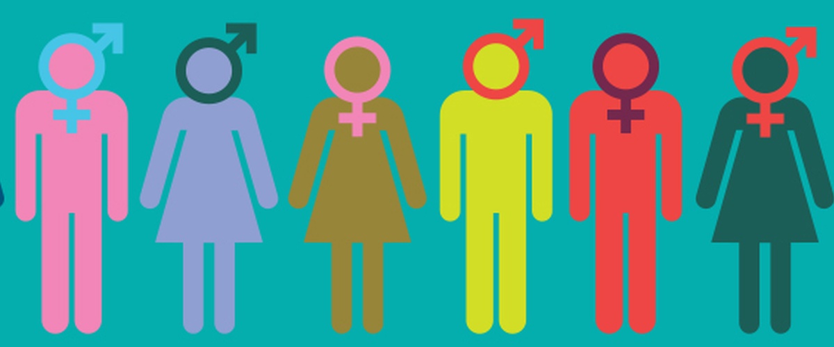 Animatie van twee poppetjes met het vrouwen- en mannenteken